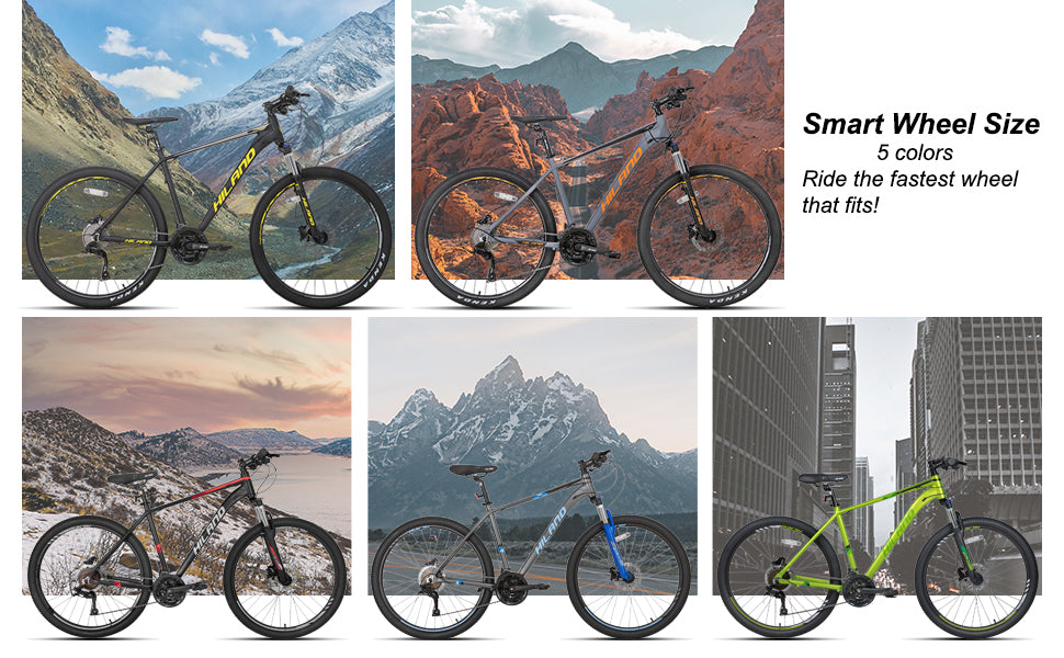 Hiland Aluminum Mountain Bike 21 Speeds Hydraulic Disc Brakes Lock-Out Suspension Fork 27.5 Inch Wheel Bike for Men Mens