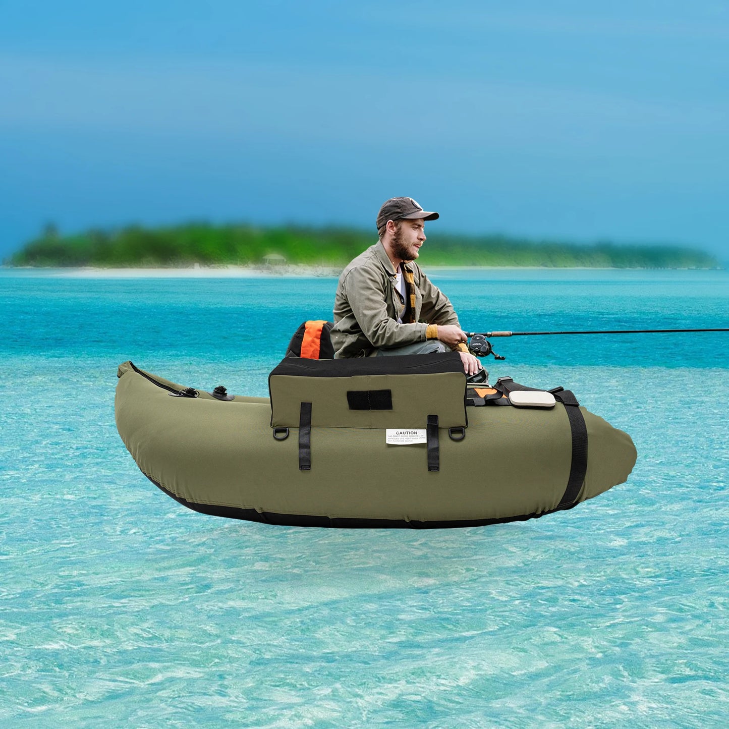 Fishing Boat, Inflatable Fishing Boat Used in Oceans, Lakes, Rivers for Fishing, Rafting, Exploring