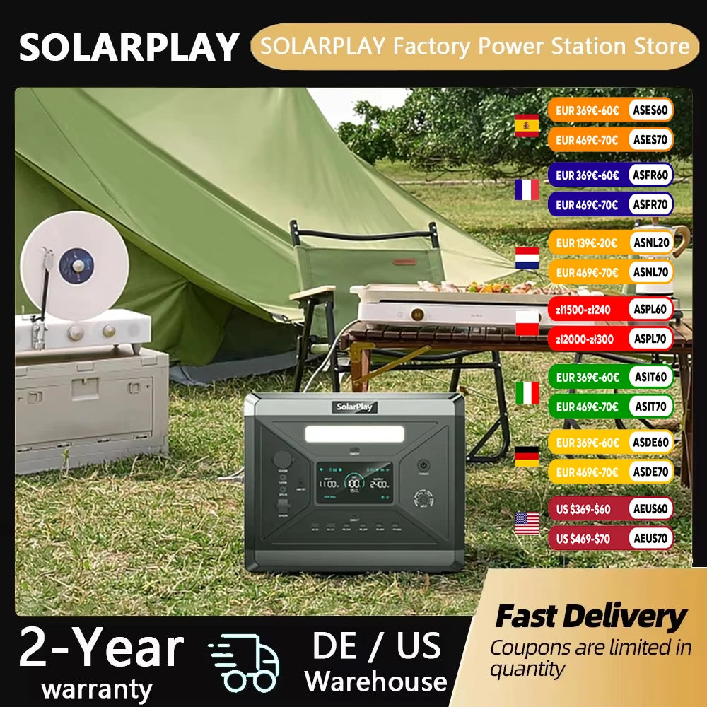 SOLARPLAY Q2501 Portable Power Station 2160WH