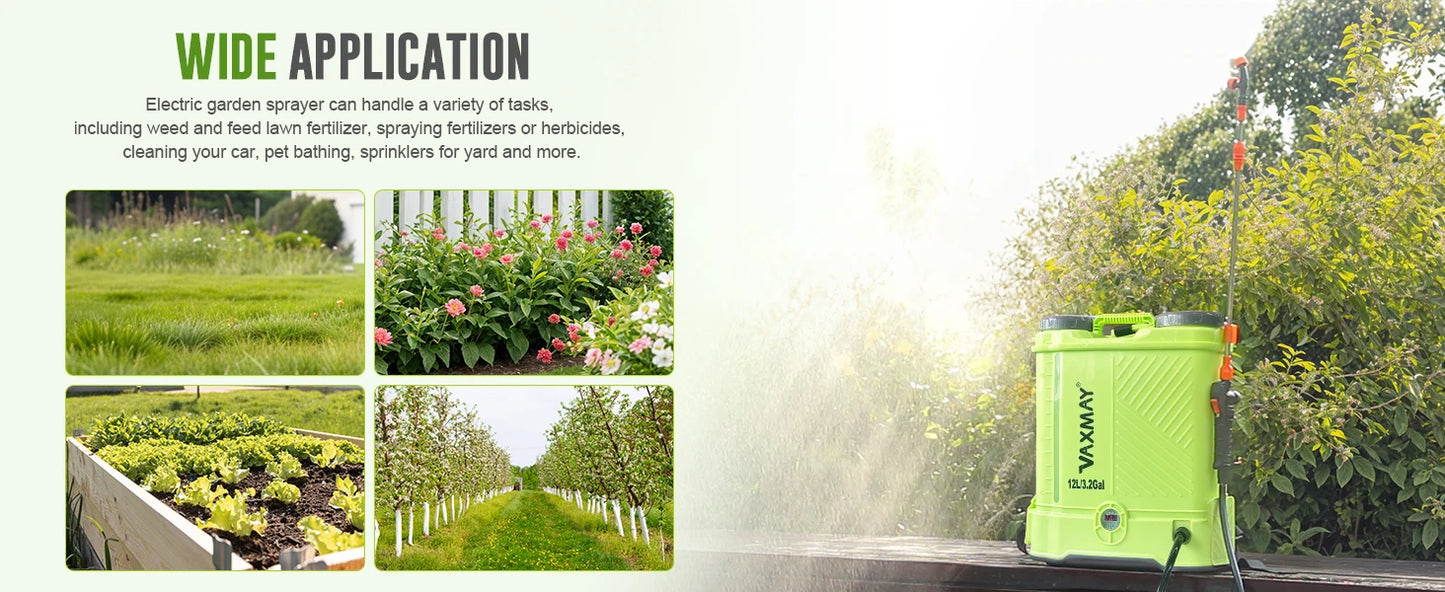 Garden Pesticide Sprayer Automatic Knapsack Power Sprayer 12L for Garden Battery Backpack Sprayer