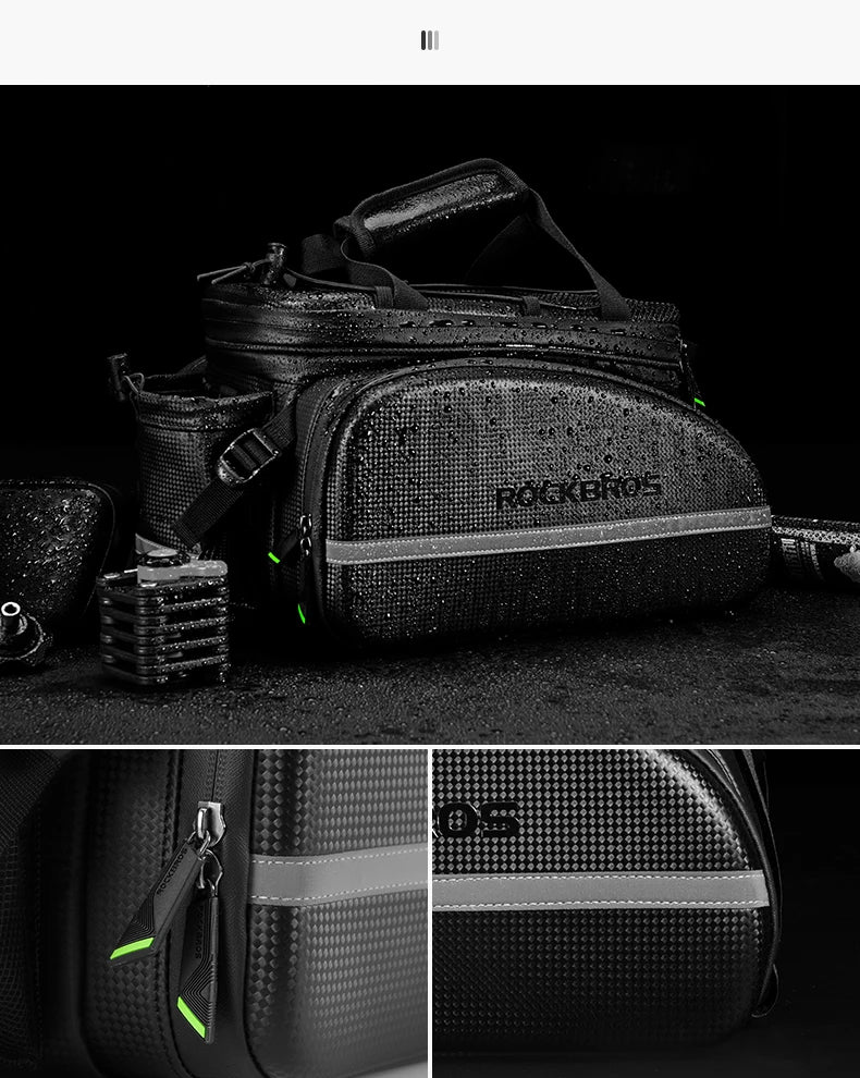 ROCKBROS Bicycle Seat Bags Cycling Rear Backpack Trunk MTB Cycle Travel Bag Large Capacity Outdoors Sport Bike Pannier