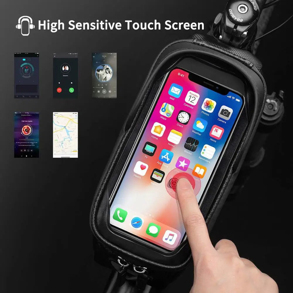 Rockbros Waterproof Bicycle Bag with Touch Screen Cycling Case for MTB Road Bike and 6.5 Inch Phone Accessories