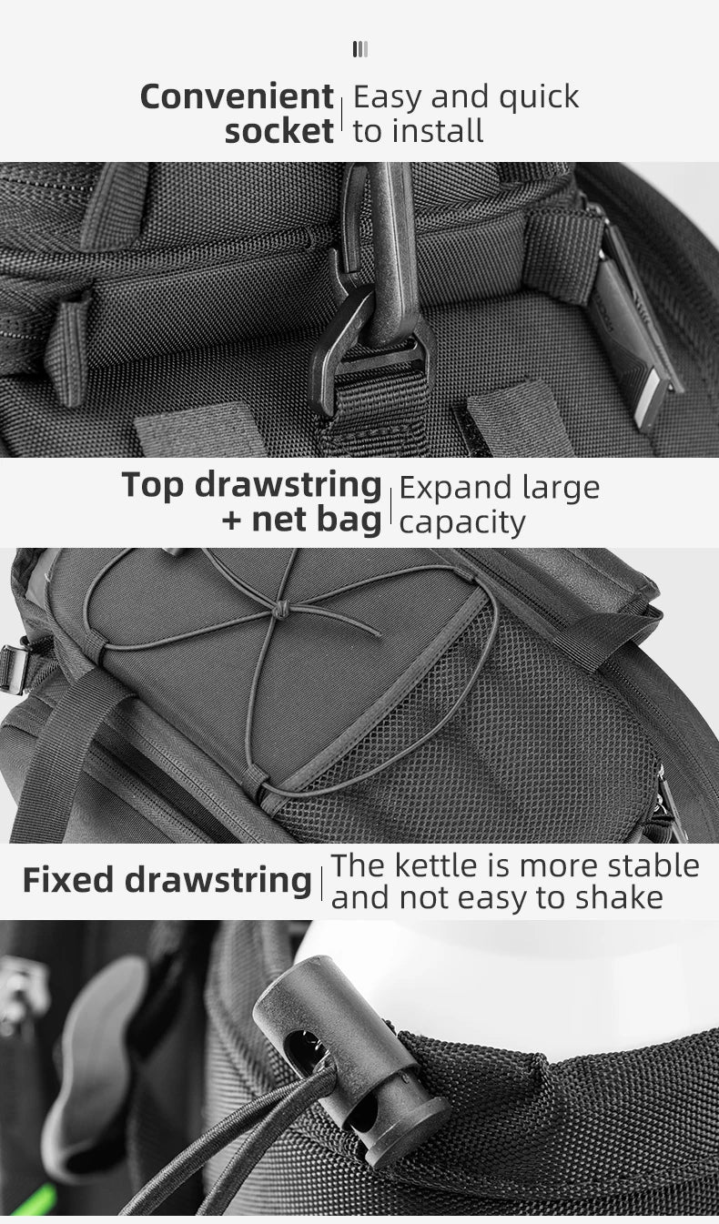 ROCKBROS Bicycle Seat Bags Cycling Rear Backpack Trunk MTB Cycle Travel Bag Large Capacity Outdoors Sport Bike Pannier