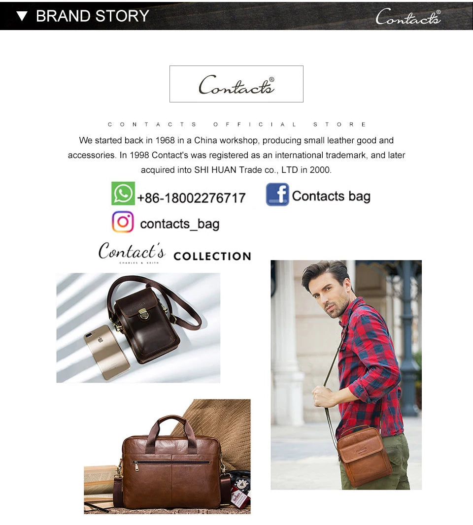 CONTACT'S Genuine Leather Mini Wallets for Men Vintage Card Holder Coin Purse Money Clip Name Engrave Customize Wallet DIY Gift