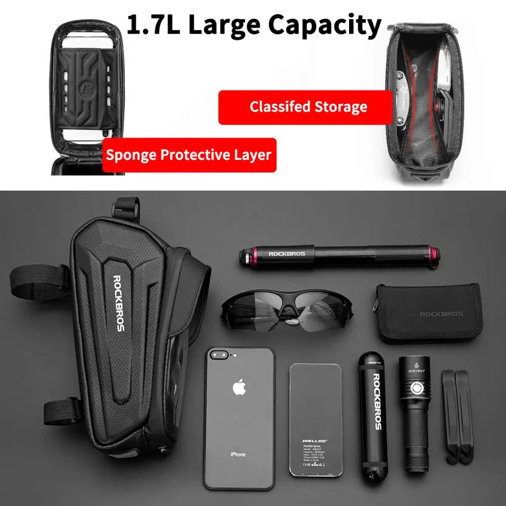 Rockbros Waterproof Bicycle Bag with Touch Screen Cycling Case for MTB Road Bike and 6.5 Inch Phone Accessories