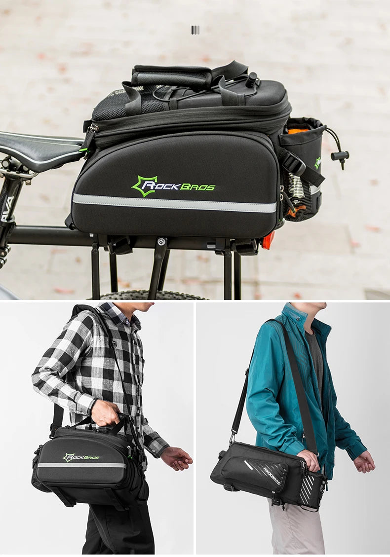 ROCKBROS Bicycle Seat Bags Cycling Rear Backpack Trunk MTB Cycle Travel Bag Large Capacity Outdoors Sport Bike Pannier