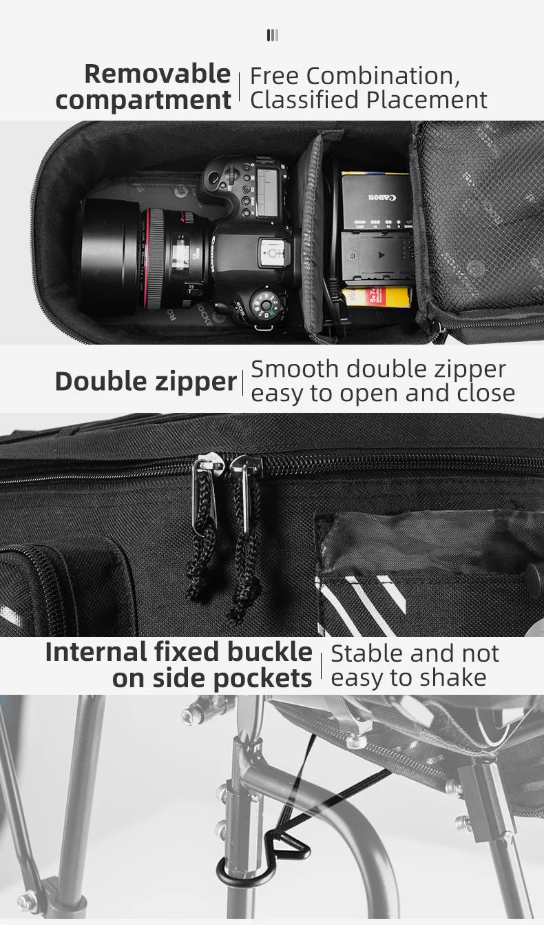 ROCKBROS Bicycle Seat Bags Cycling Rear Backpack Trunk MTB Cycle Travel Bag Large Capacity Outdoors Sport Bike Pannier