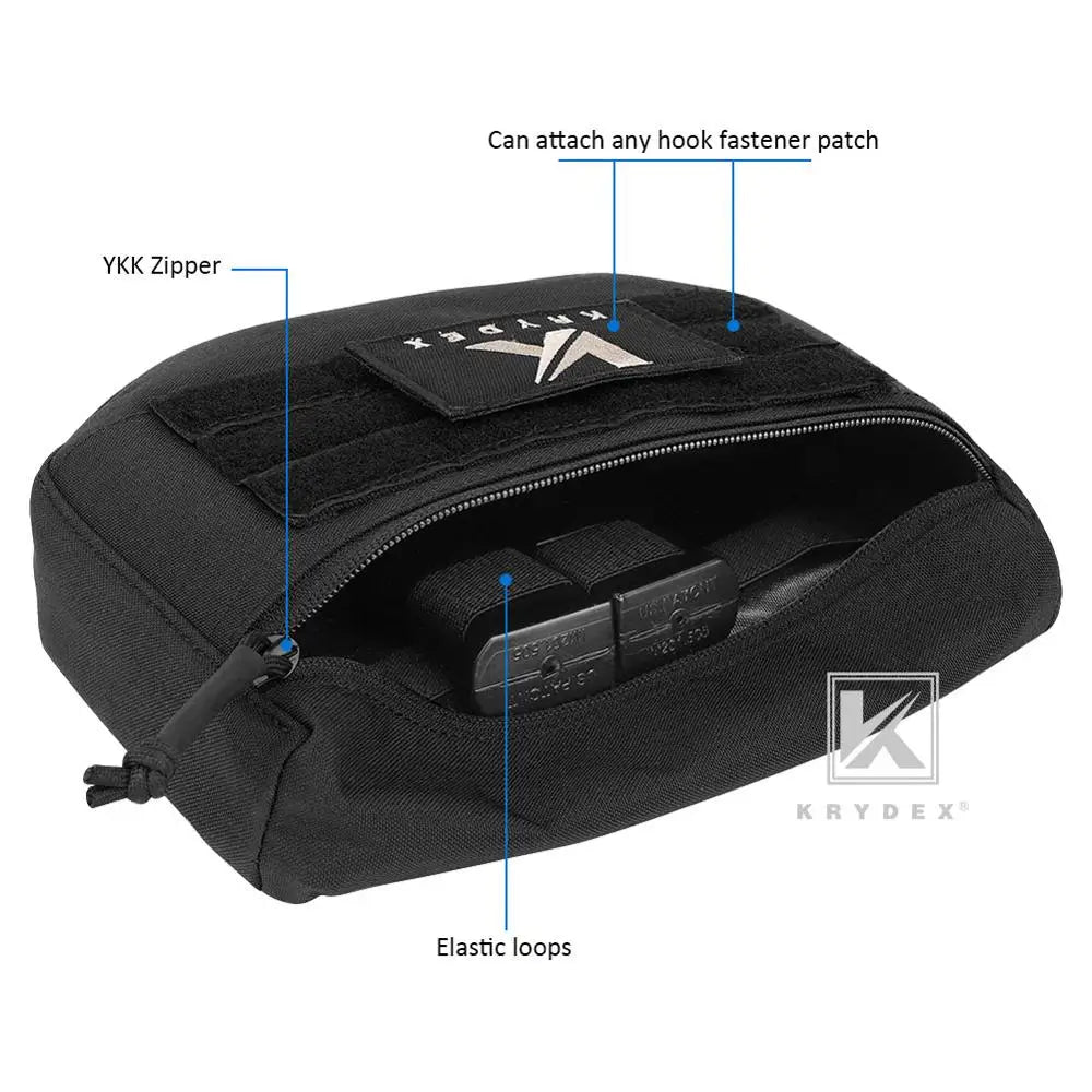 KRYDEX 500D Tactical Drop Dump Pouch Fanny Pack Organizer Bag Front Pocket for Plate Carriers