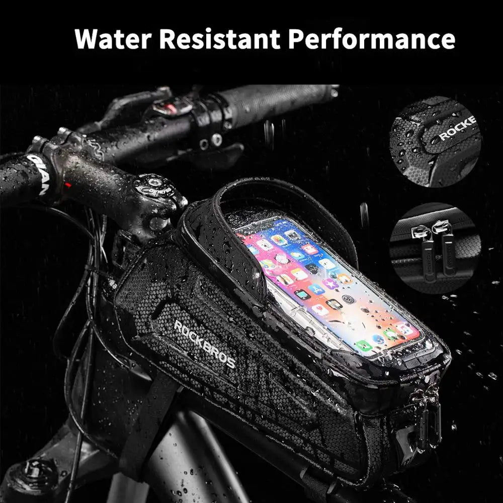 Rockbros Waterproof Bicycle Bag with Touch Screen Cycling Case for MTB Road Bike and 6.5 Inch Phone Accessories