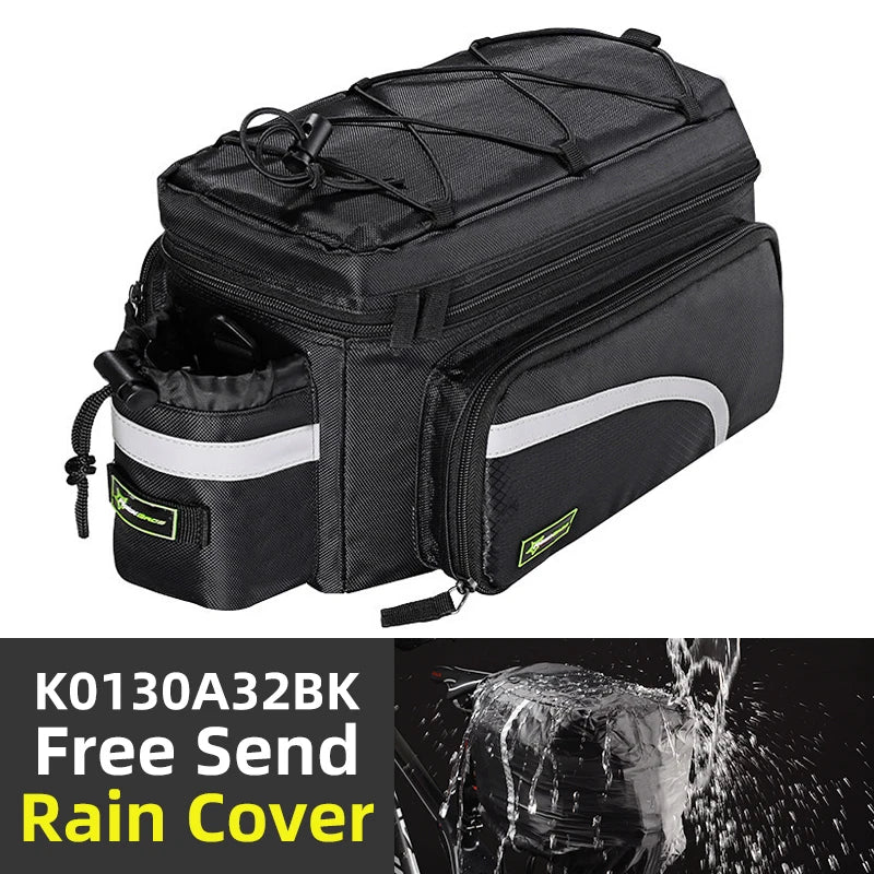 ROCKBROS Bicycle Seat Bags Cycling Rear Backpack Trunk MTB Cycle Travel Bag Large Capacity Outdoors Sport Bike Pannier