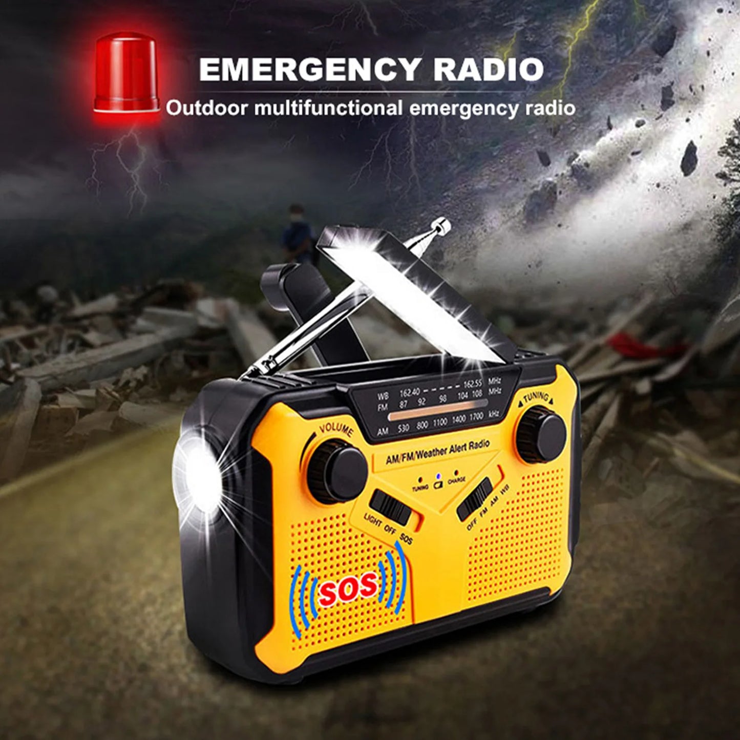 3000mAh Emergency Radio Solar Hand Crank Emergency Radio