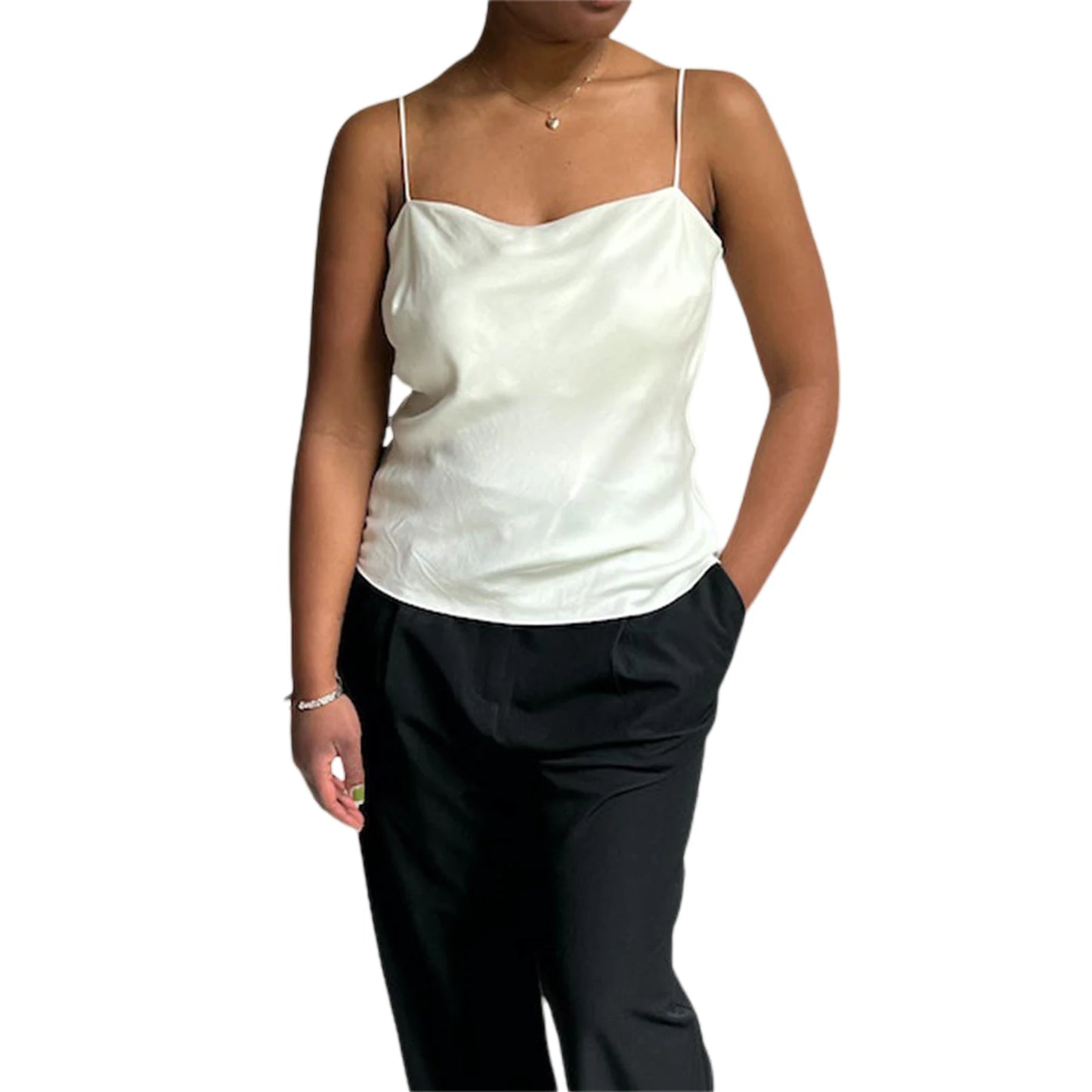 Women Summer Satin Camisole Casual Solid Color Bandage Backless Sleeveless Tops for Streetwear Clubwear