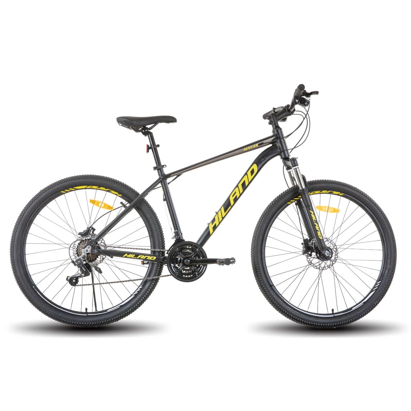 Hiland Aluminum Mountain Bike 21 Speeds Hydraulic Disc Brakes Lock-Out Suspension Fork 27.5 Inch Wheel Bike for Men Mens