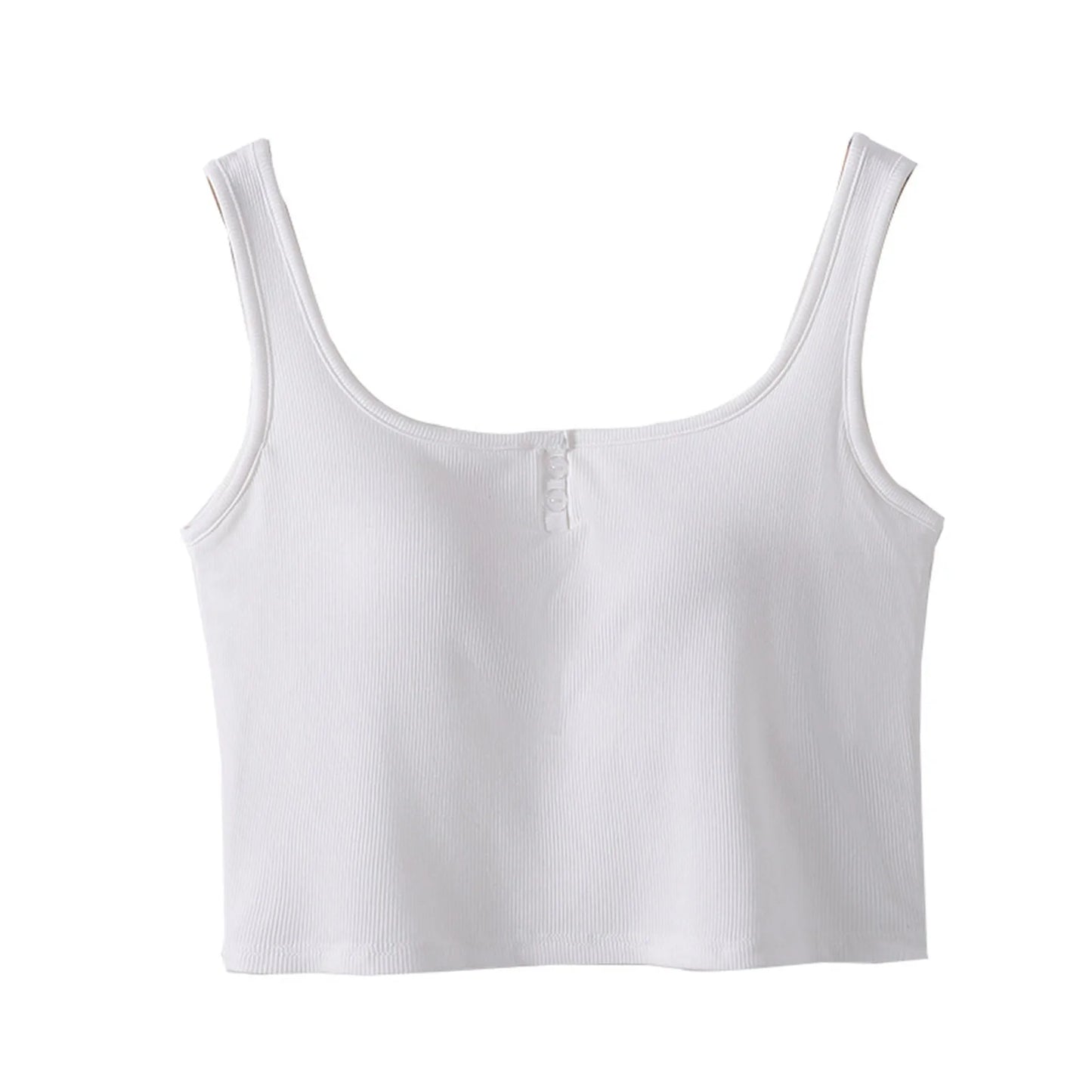 DéBardeur Femme Traf Women'S Solid Color Vest Without Wires Padded Round Neck Bottoming Tops Woman 2025 Sleeveless Tops