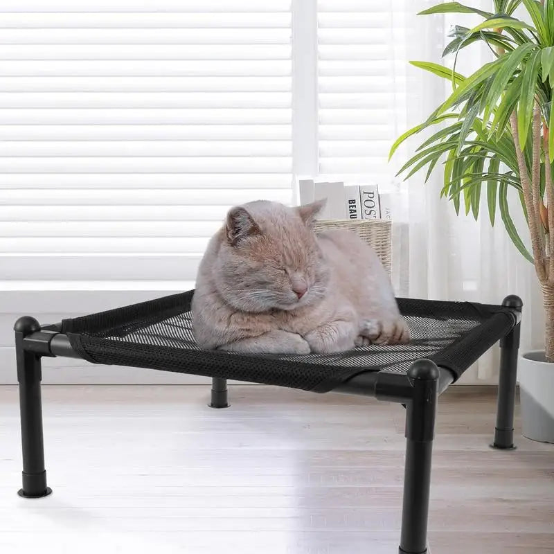 Outdoor Raised Dog Bed Cooling Comfort Elevated Dog Bedw With Metal Frame Portable Dog Cot