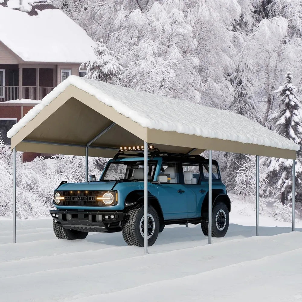 10x20 FT Carport Heavy Duty Portable Garage, Upgraded Car Canopy Shelter Patry Tent with Steel Frame for SUV, Car, Truck and Tra