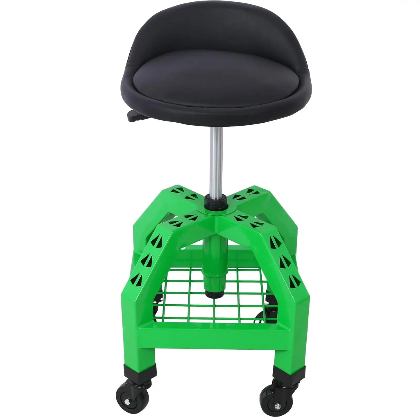 Heavy-Duty 360° Swivel Mechanic Stool with Casters - Rolling Seat for Garage & Shop, Green