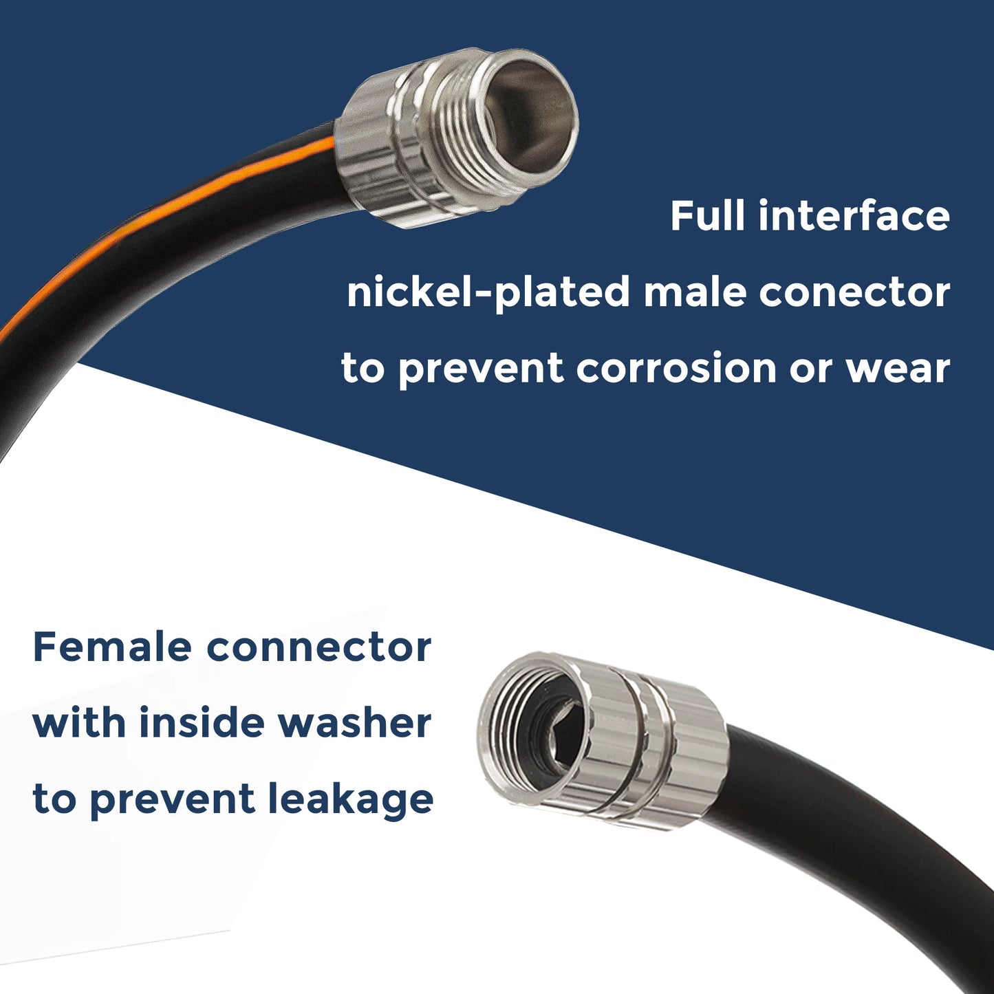 Giraffe Tools Leader Hose 5 ft, 5/8" Rubber Water Hose with Custom Length, Heavy Duty
