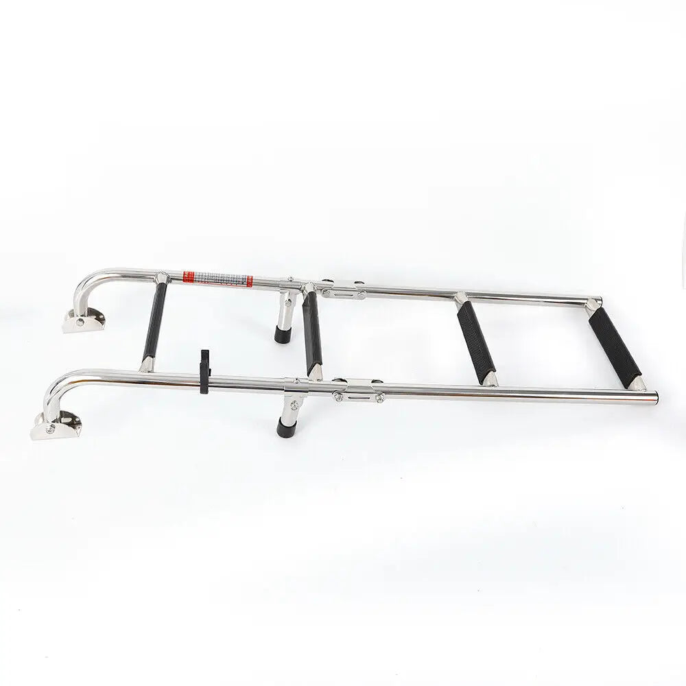Boat Ladder 4 Steps Extension Folding Pontoon Ladder Stainless Steel