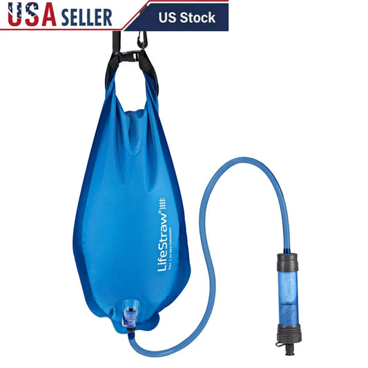 Ultralight Compact Gravity Water Filter System with Shoulder Strap Leak-Proof Hose Connector Ideal Hiking Camping Survival 500