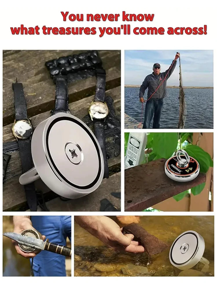 Neodymium Fishing Magnets Kit, Strong Pulling Force Magnet Fishing Kit, Fishing Magnet for Retrieving in River and Magnet Fishi