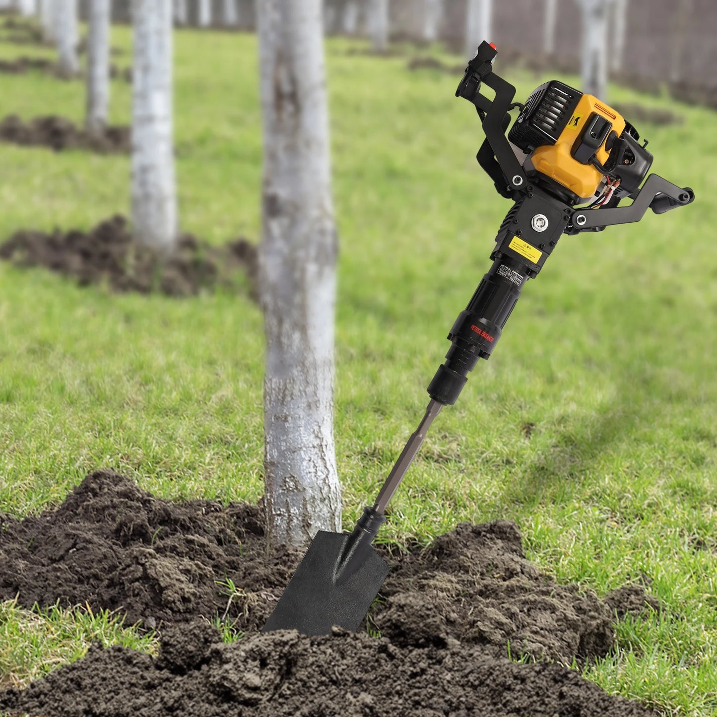2-Stroke 52cc Portable Garden Tree Digging Machine with Shovel 6500r/min