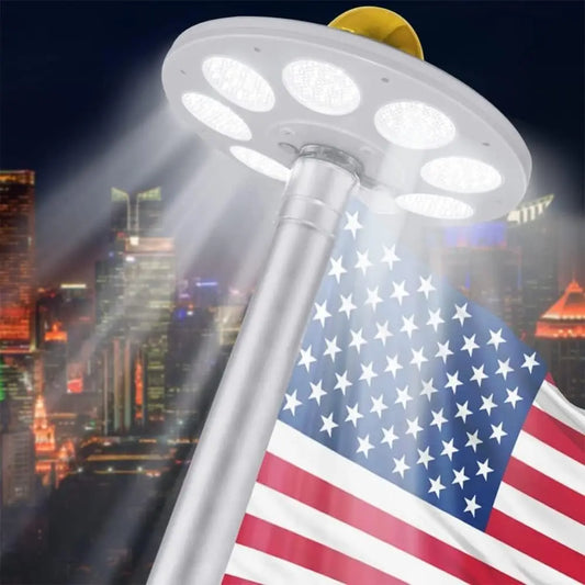 Solar Flag Pole Light,136 LEDs Flagpole Light, Auto On/Off Energy Saving Dusk to Dawn