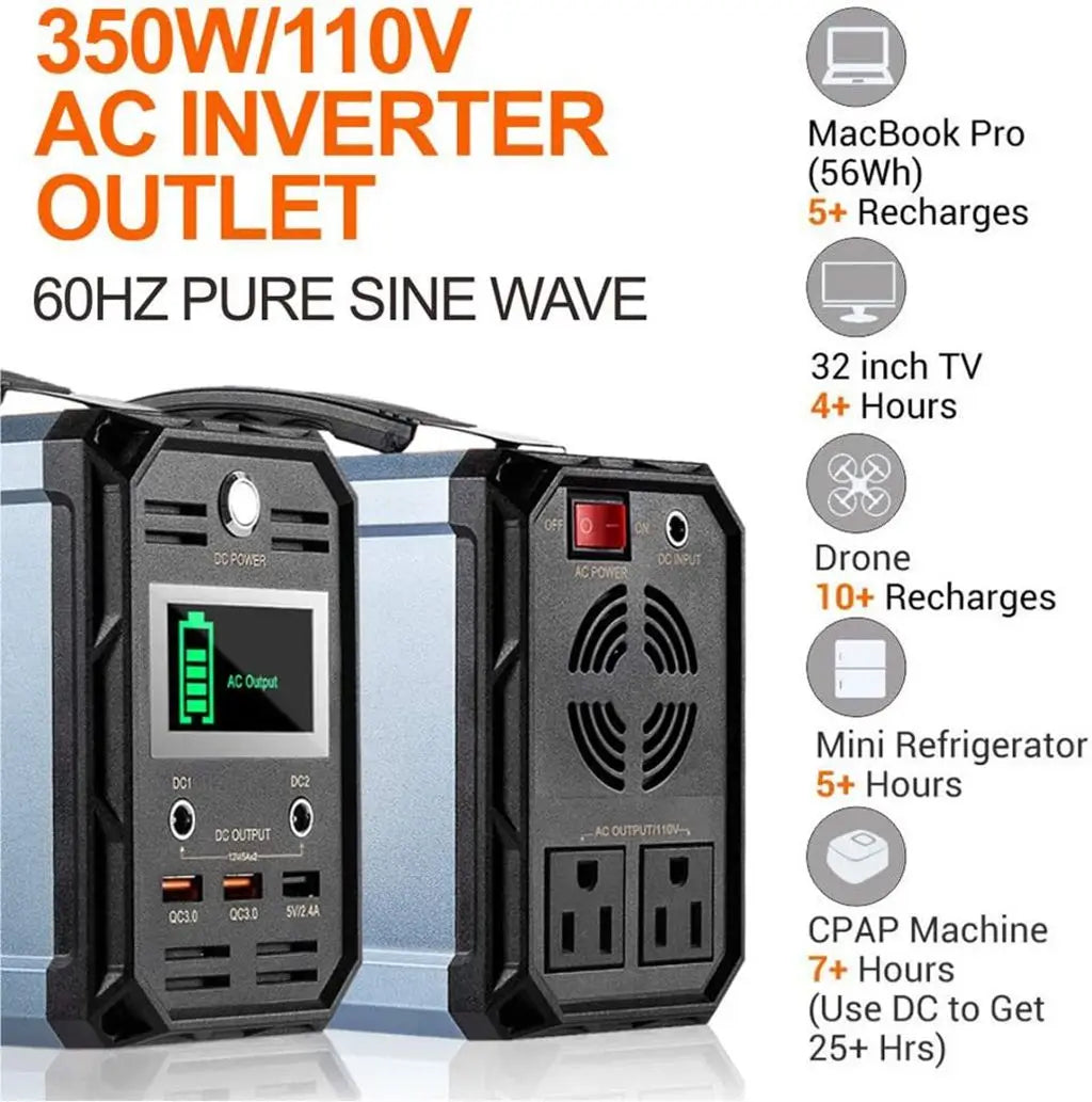 300W Solar Generator FlashFish 60000mAh Portable Power Station for Camping