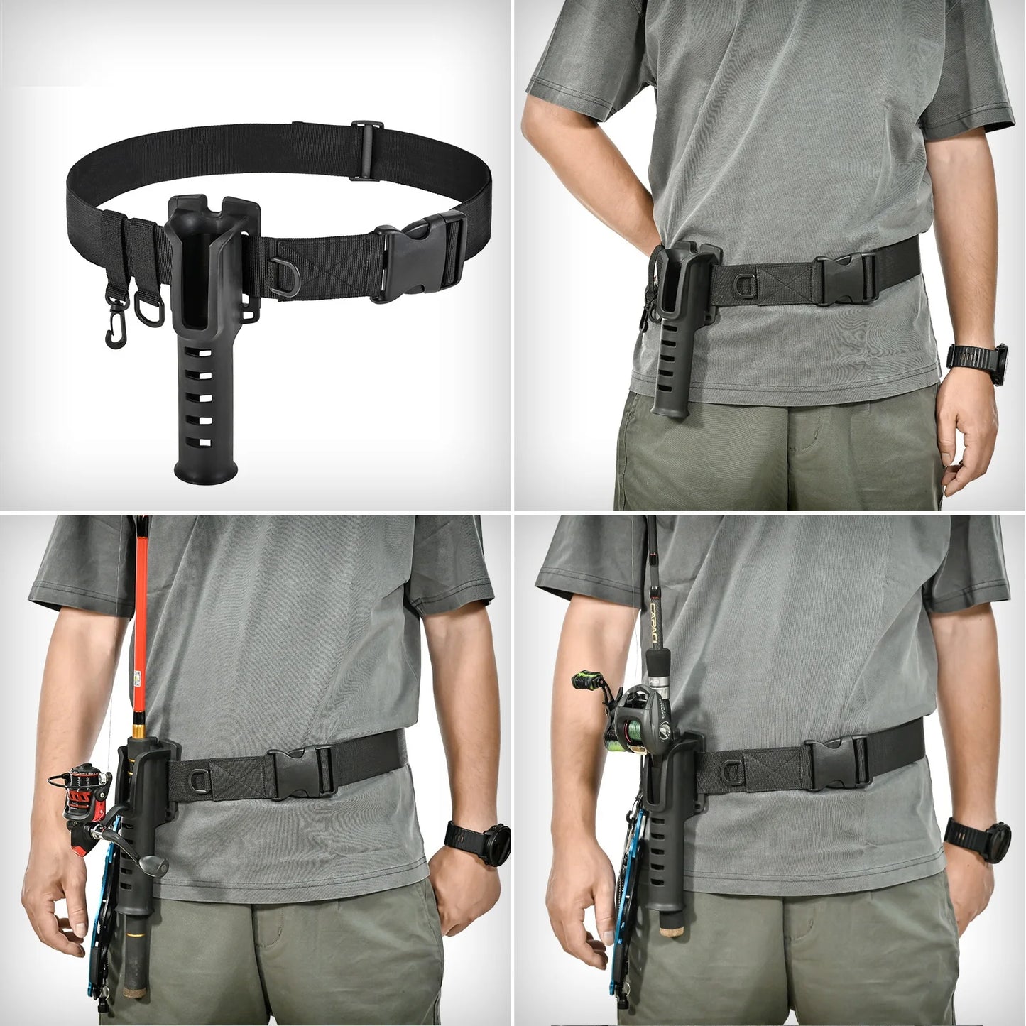 Rod Holder Belt Fly Fishing Rod Support Adjustable Fishing Belt Free Your Hands Portable Boat Bracket Sea Fishing Accessories