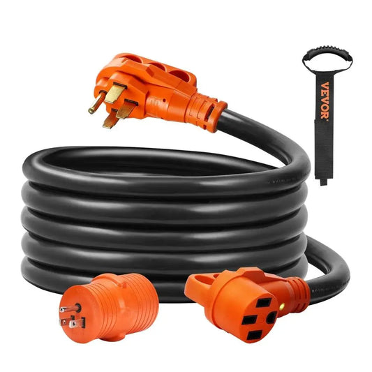 15 Ft RV Extension Cord 50 Amp Heavy Duty STW RV Power Cord NEMA 14-50R Female NEMA 14-50P Male Plug with LED