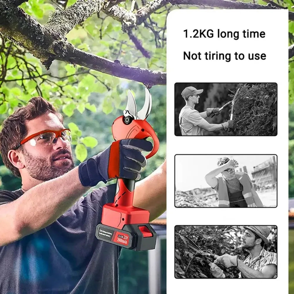 30mm Cordless Pruning Shears, Professional Electric 3 Speed Adjustable Tree Prune