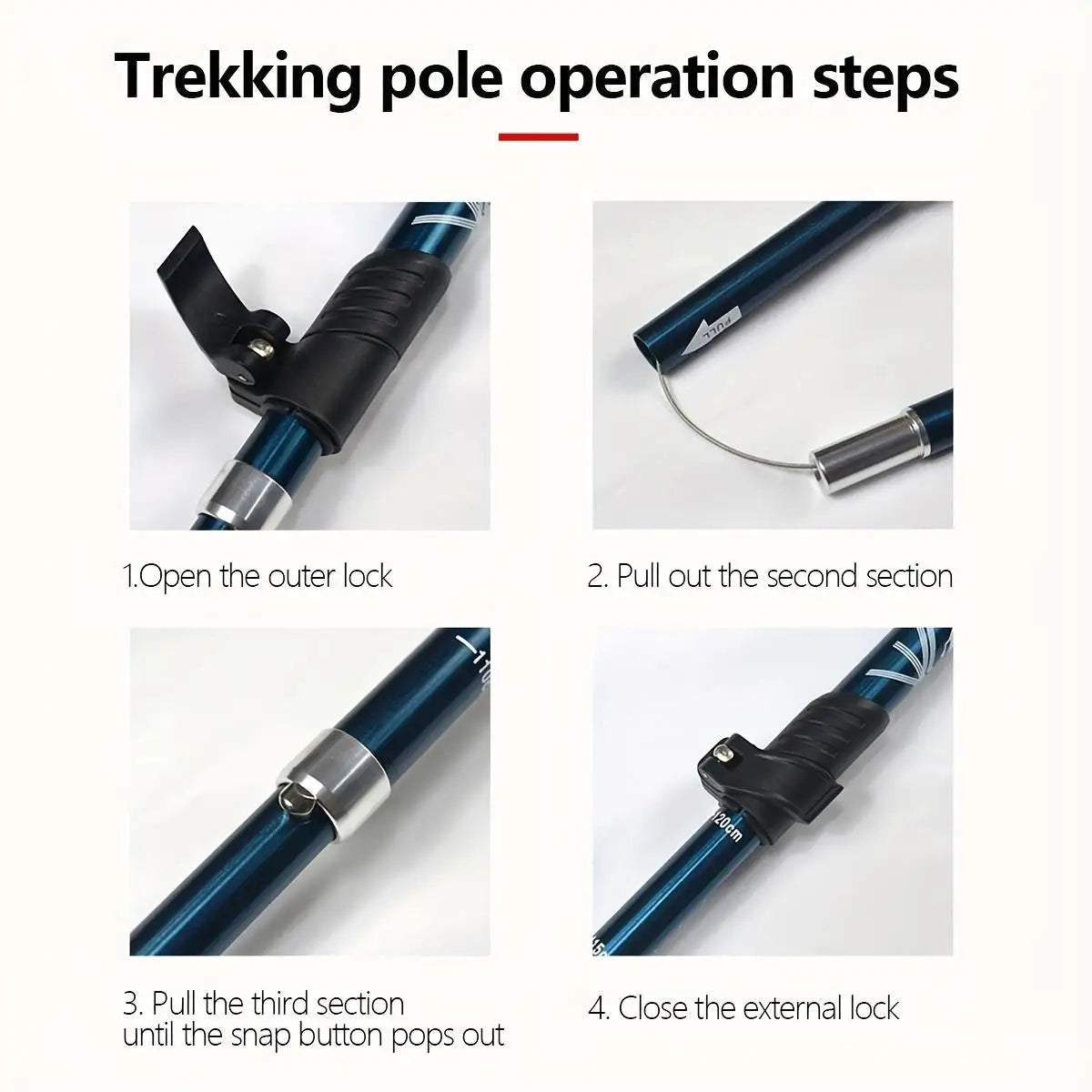 Collapsible Lightweight Trekking Poles for hiking - for men & for women Walking Sticks