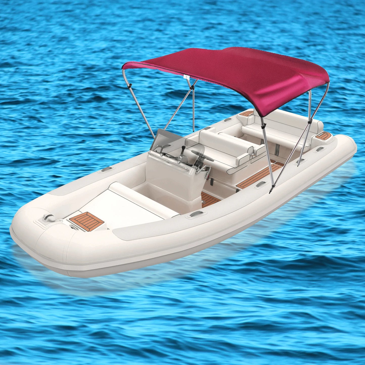 Windproof Waterproof and Sunscreen Sturdy and Durable Red Yacht Sunshade Top Boat Cover