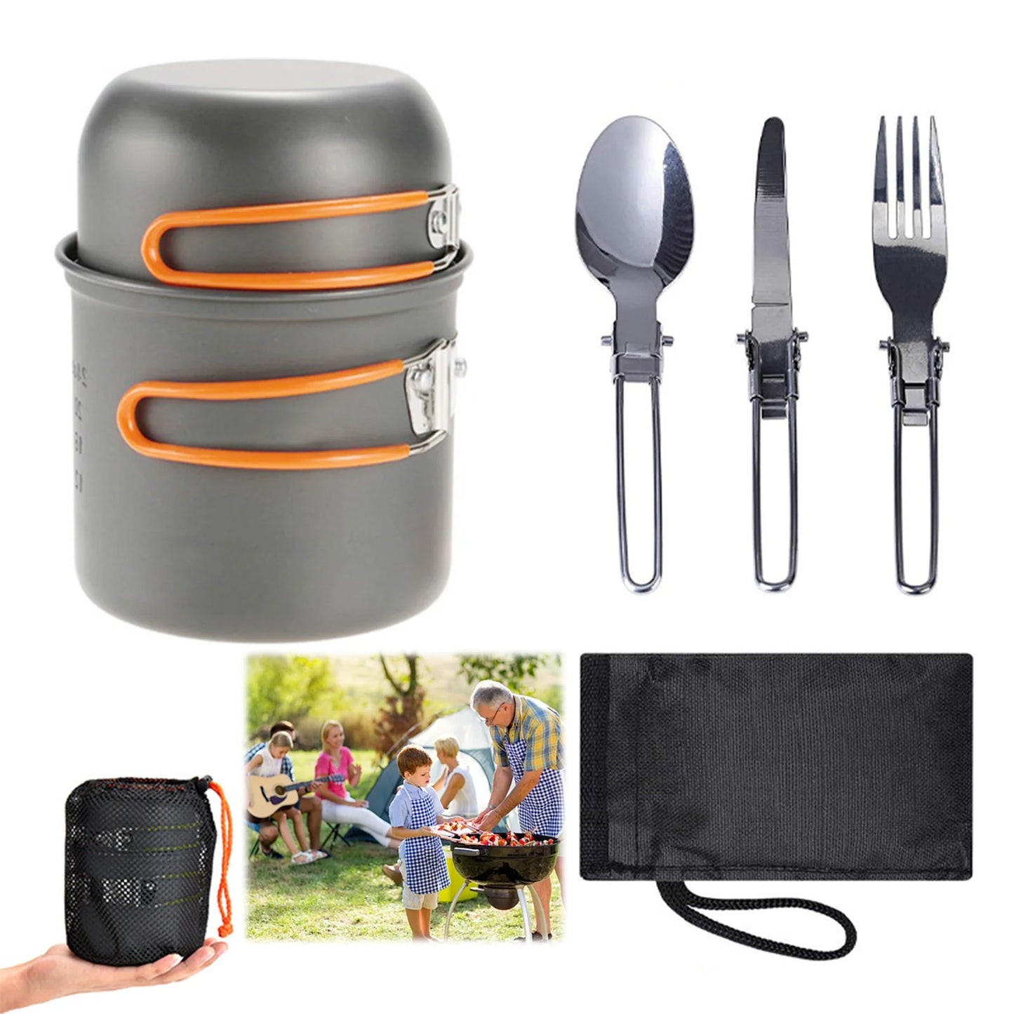 Outdoor Tableware Camp Cooking Set Portable Cook Gear Aluminum Alloy Cookware Sets etc kit for Camping Lovers