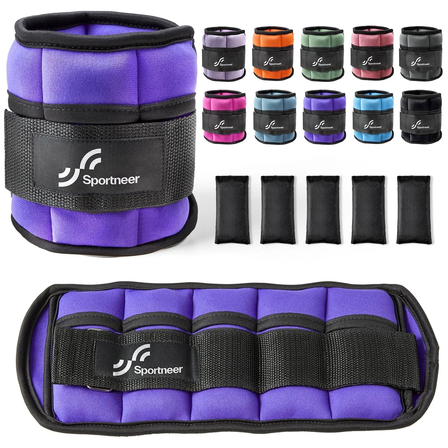 Adjustable Ankle Weights 1Pair 10lb Leg Weight Straps for Women Men