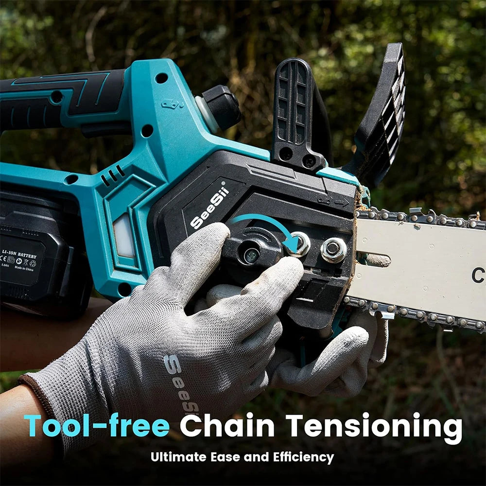 12'' Brushless Electric Chainsaw Cordless Chain Saw Garden Tools Tree Wood Cutting Pruning