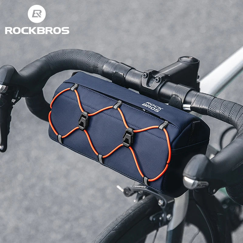 ROCKBROS Bike Bag Bicycle Front Tube Bag 2.2L Capacity Handlebar Bag Waterproof Multifunction Portable Shoulder Bag Tube Bag