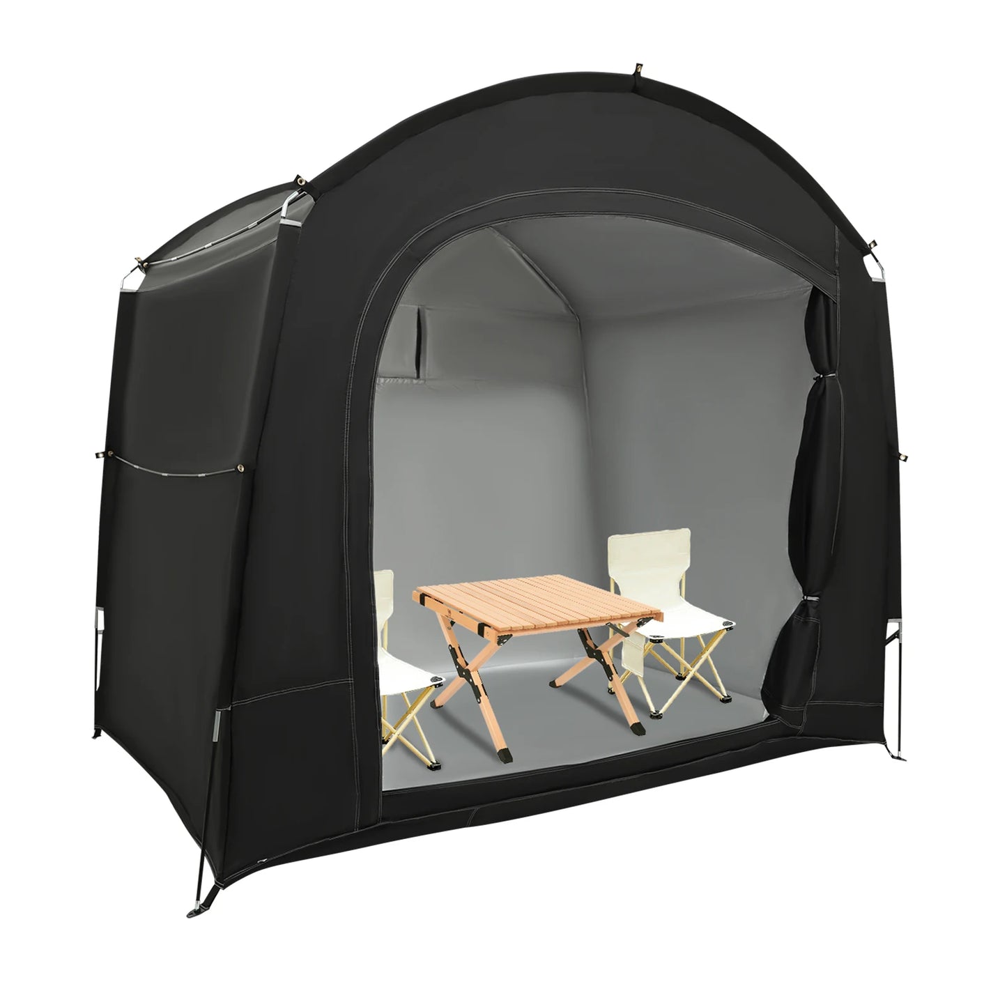 Weather-Resistant Portable Storage Shed, UV & Rain Protection, 3-4 Bike Capacity, Ventilated for Easy Setup