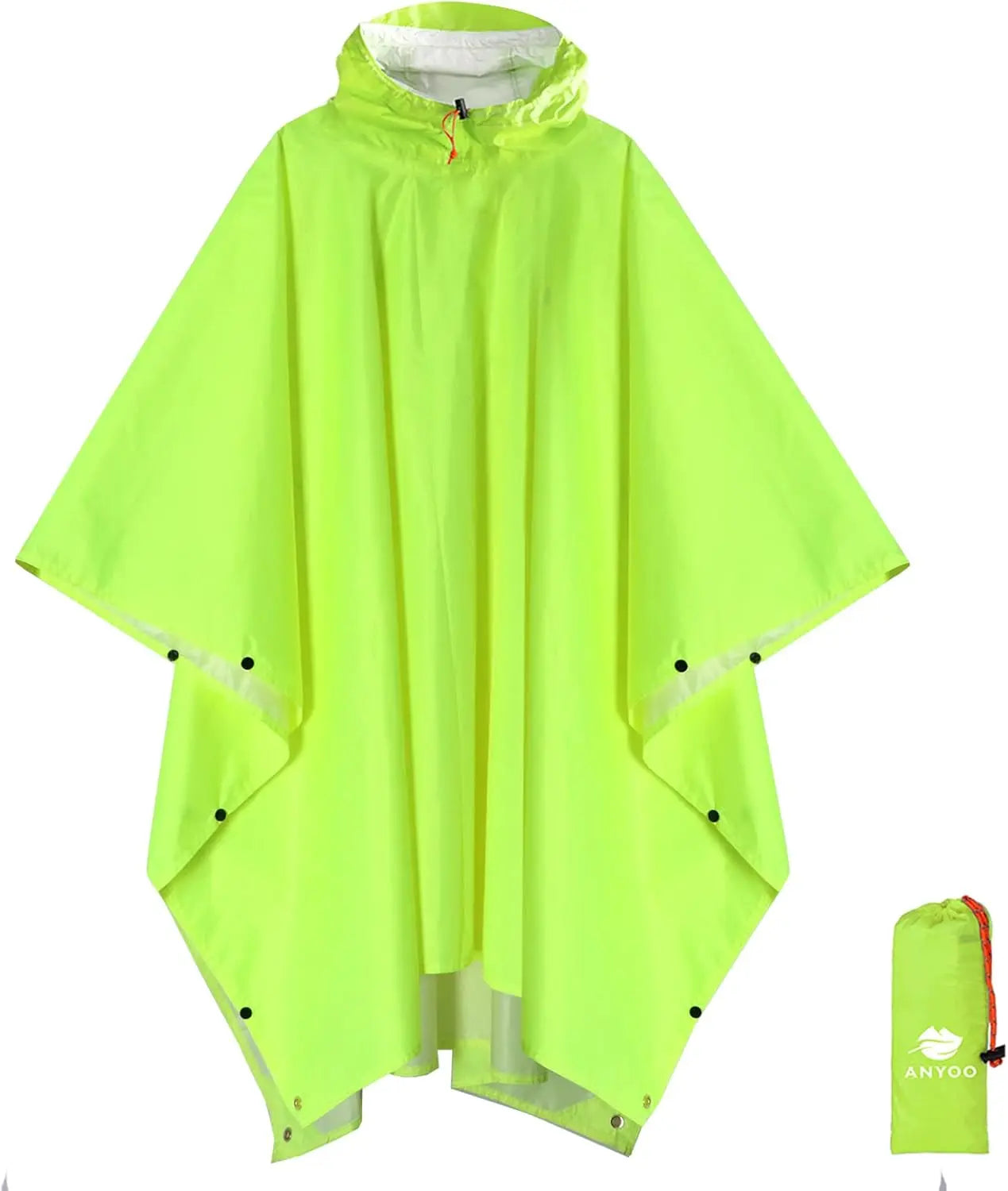Hooded Rain Poncho for Adults Waterproof Lightweight Rain Coat for Men Women Reusable Rain Jacket for Emergency Outdoor