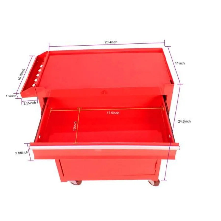 Detachable 5 Drawer Tool Chest with Bm Cabinet and One Adjustable ShelfRed