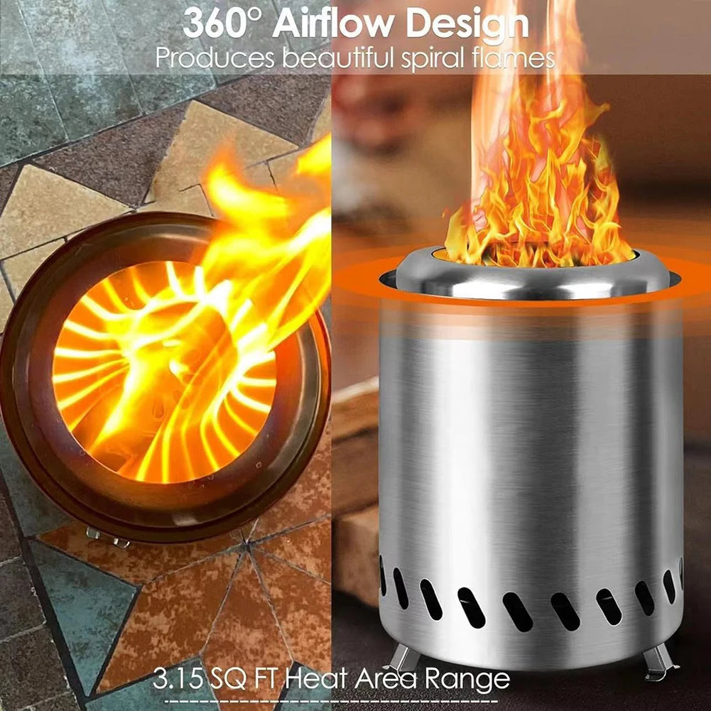 Smokeless Tabletop Fire Pit Stainless Steel Mini Tabletop Firepit Indoor Outdoor Table Top Firepit for Camping Outdoor & Patio