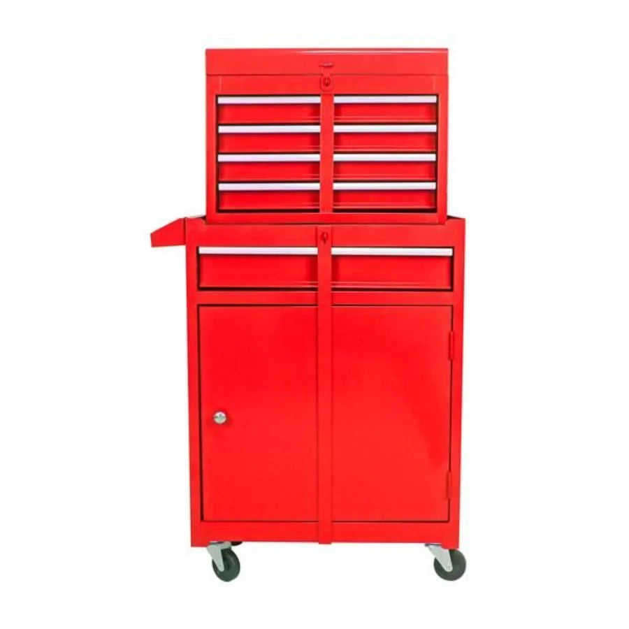 Detachable 5 Drawer Tool Chest with Bm Cabinet and One Adjustable ShelfRed