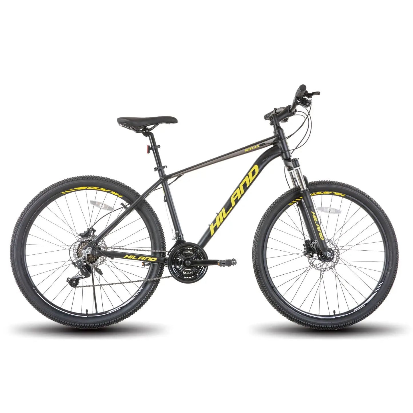 Hiland Aluminum Mountain Bike 21 Speeds Hydraulic Disc Brakes Lock-Out Suspension Fork 27.5 Inch Wheel Bike for Men Mens