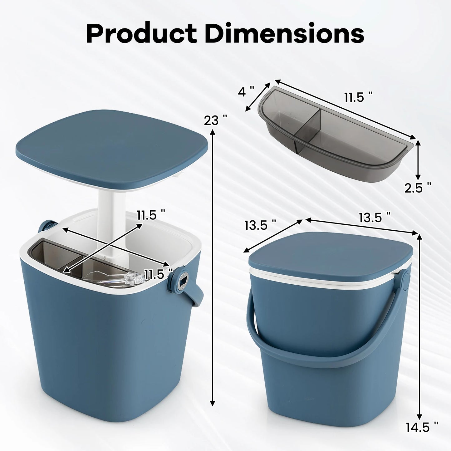 4 Gallon Portable Cooler Bar Table w/ Handle Bottle Opener & Lift Top Lid