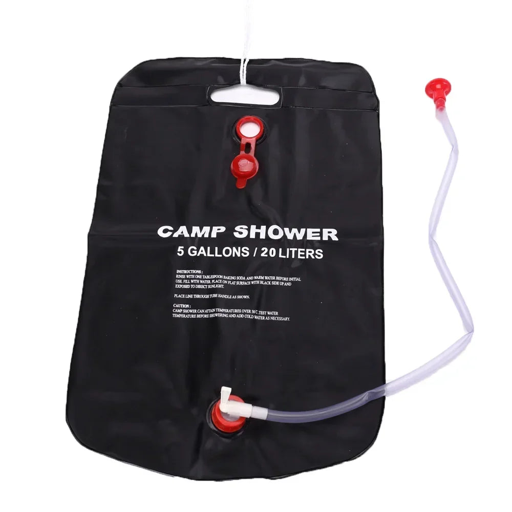 20L Portable Camping Shower Outdoor Travel Hiking Cycling Beach Swimming Solar Heated