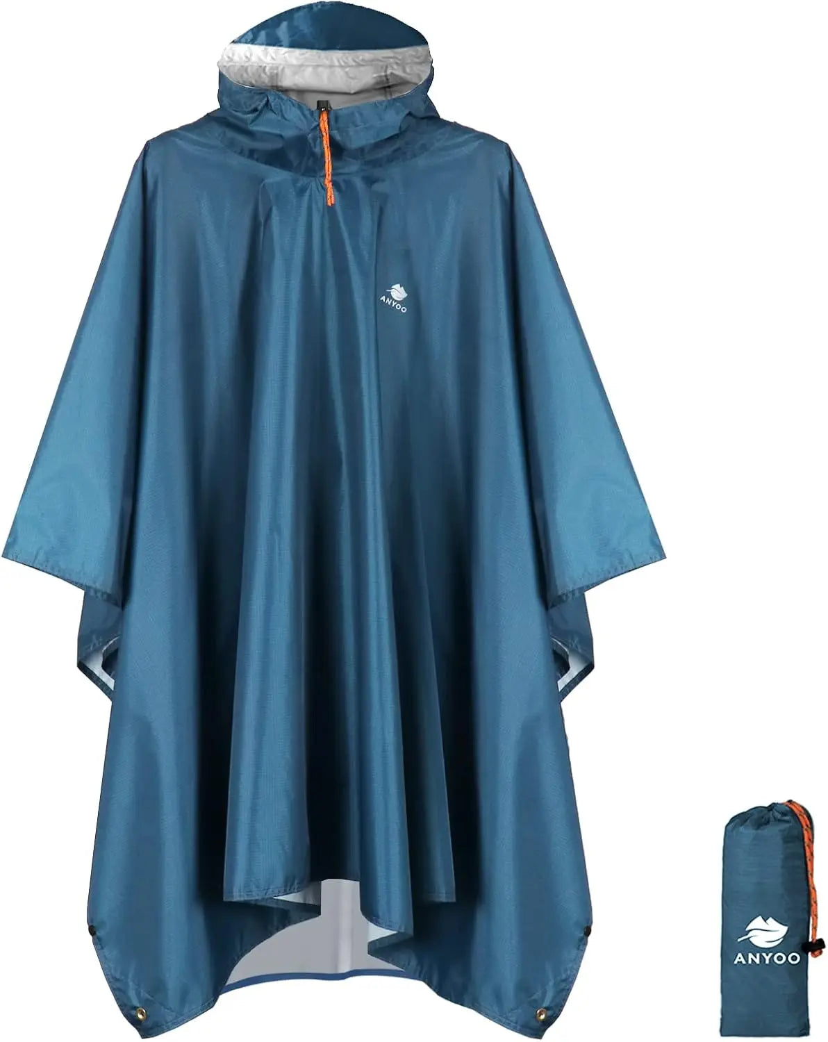 Hooded Rain Poncho for Adults Waterproof Lightweight Rain Coat for Men Women Reusable Rain Jacket for Emergency Outdoor