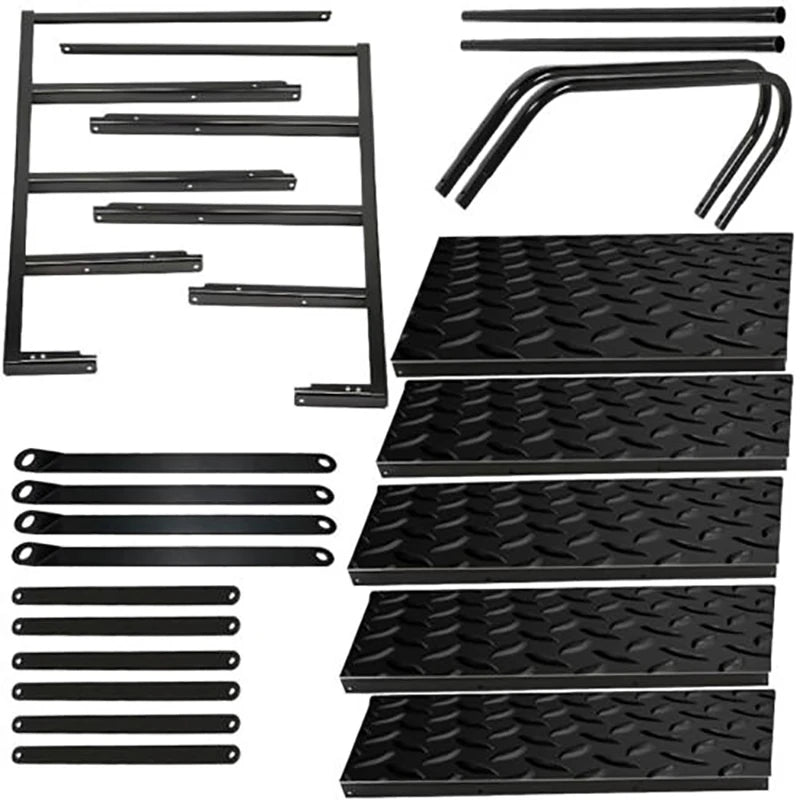 RV Steps 4/5-Step RV Stairs 660LBS with 2 Handrail Steel Mobile Stairs