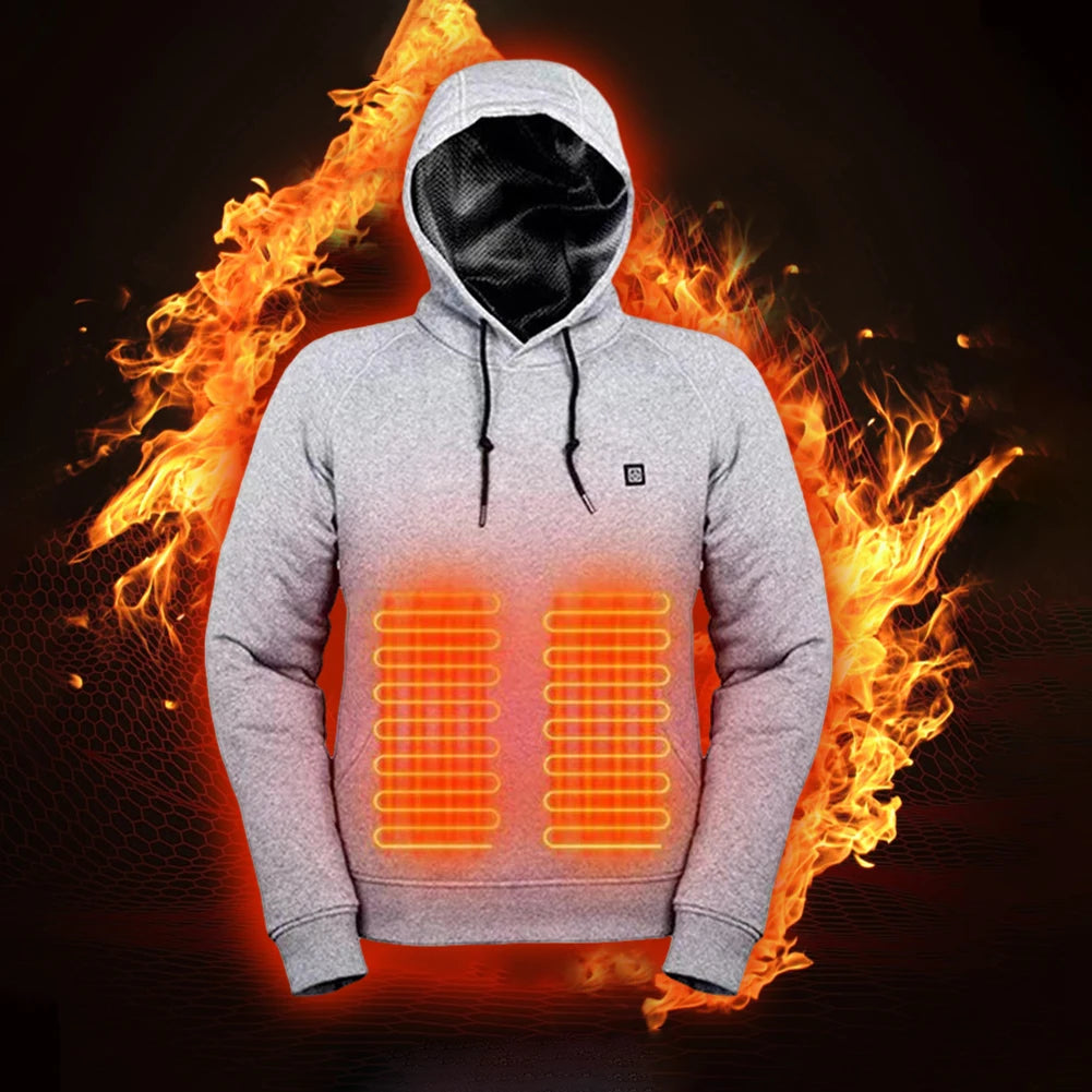 Heating Solid Color Black Hoodies Winter Warm Sweetshirts Windbreak Pullovers Workout Leisure Sportswear Women Men Sweatshirts