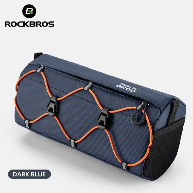 ROCKBROS Bike Bag Bicycle Front Tube Bag 2.2L Capacity Handlebar Bag Waterproof Multifunction Portable Shoulder Bag Tube Bag