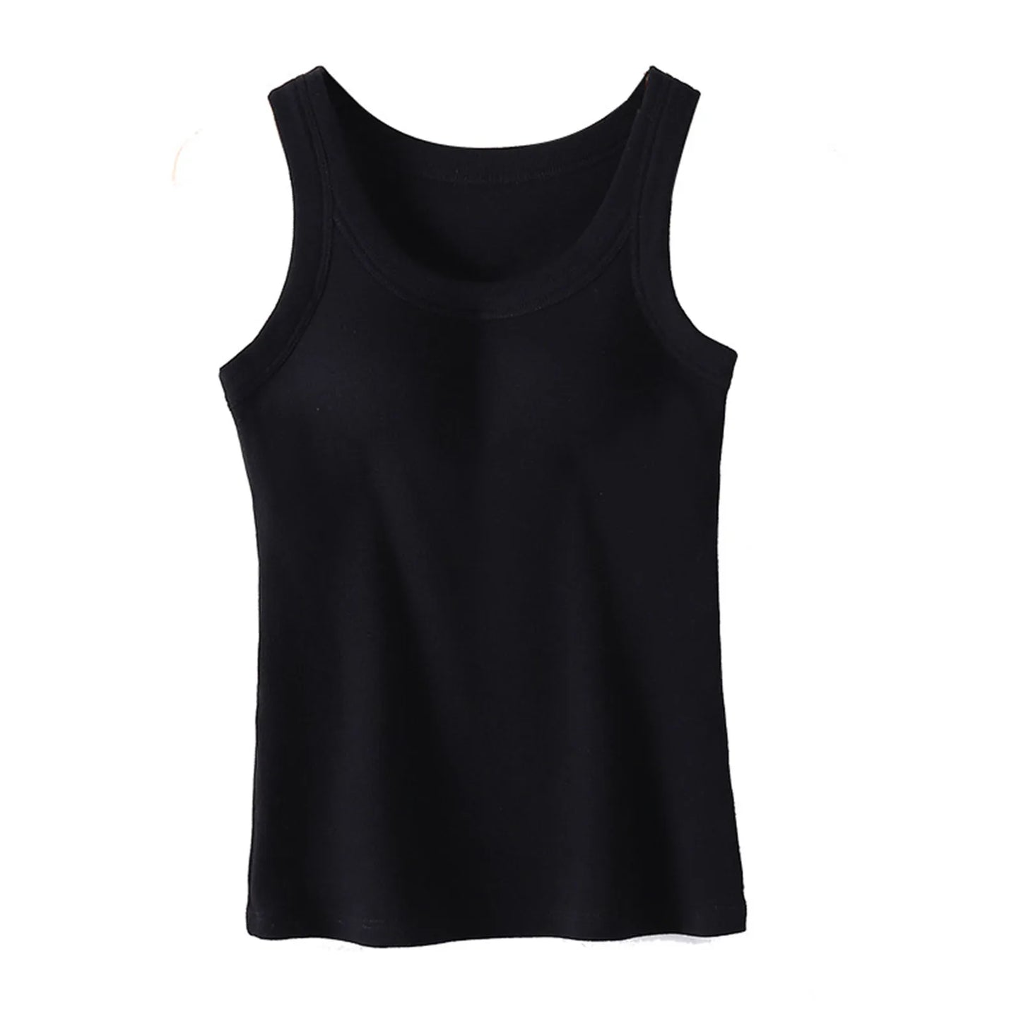 DéBardeur Femme Traf Women'S Solid Color Vest Without Wires Padded Round Neck Bottoming Tops Woman 2025 Top Mujer Elegante